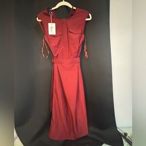 Ted Baker Burgundy Midi Dress